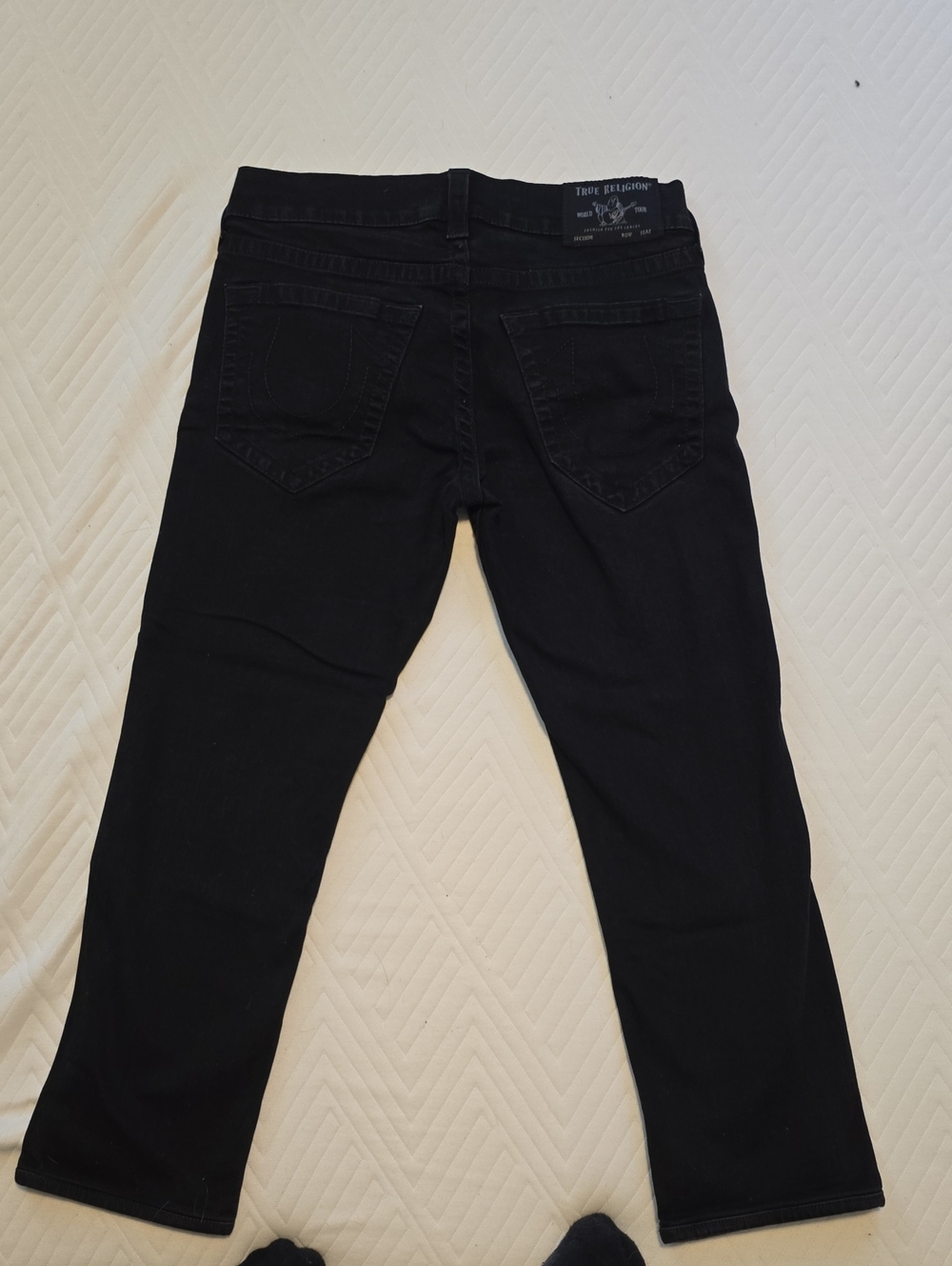 True Religion Men's Black Straight-Leg Denim Jeans